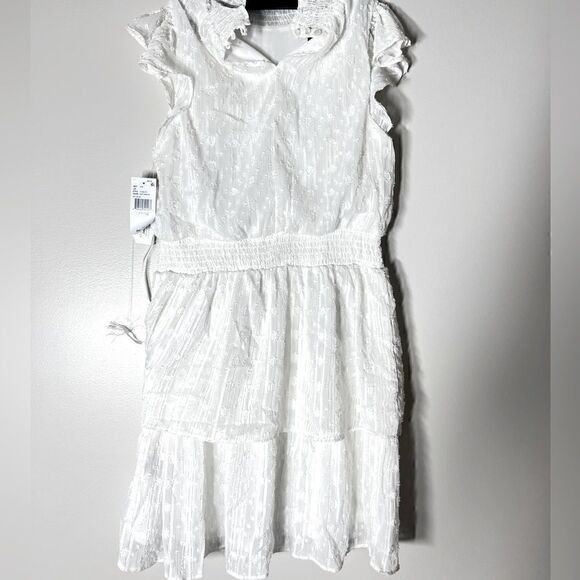 BCX Juniors' Swiss-Dot Dress,New off white Short sleeves Smocked neckline Large - Picture 12 of 12